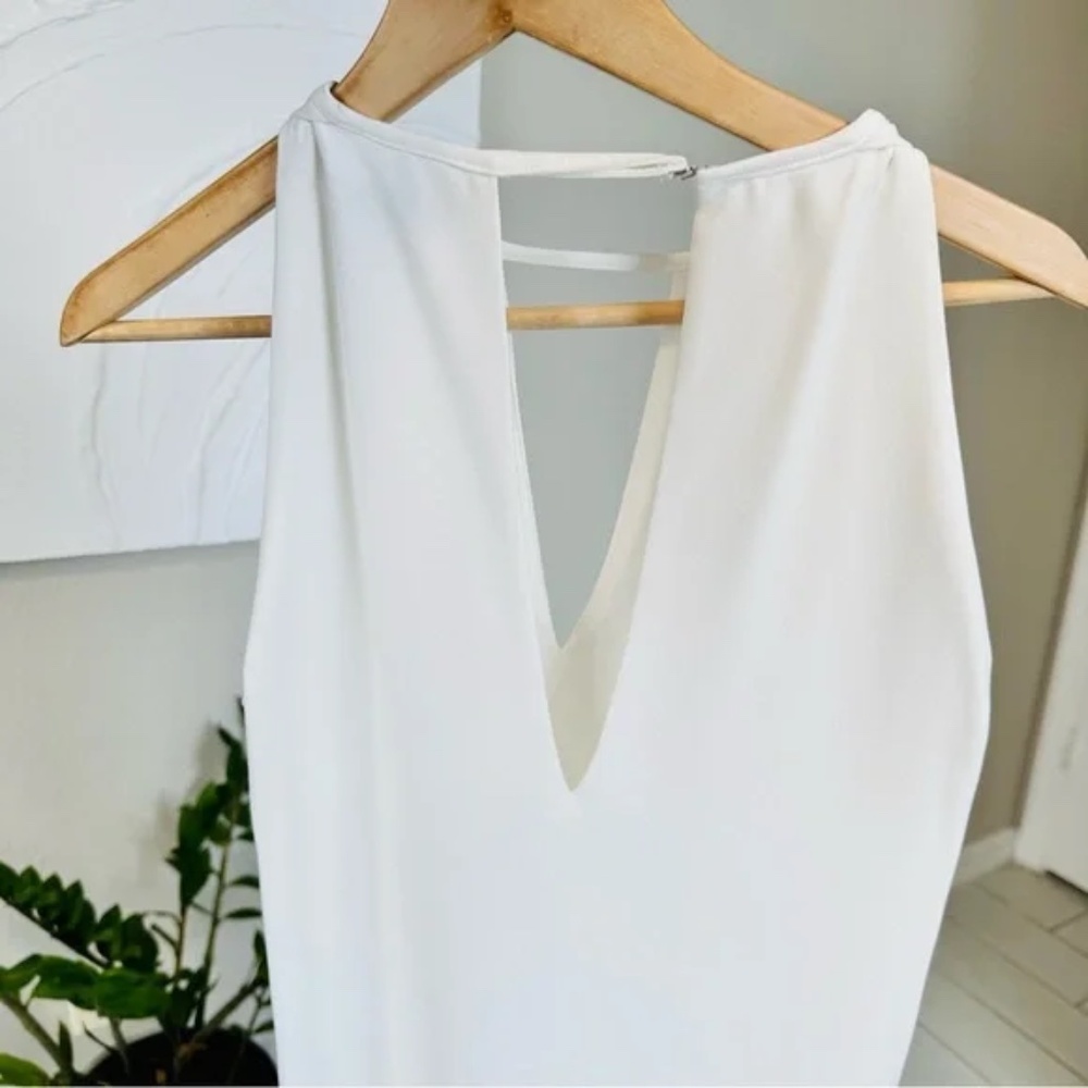 Parker Riviera Lace-Up Sides White Dress Keyhole Neck - Picture 9 of 15